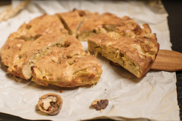 Homemade apple pie. Comfort food. Top view