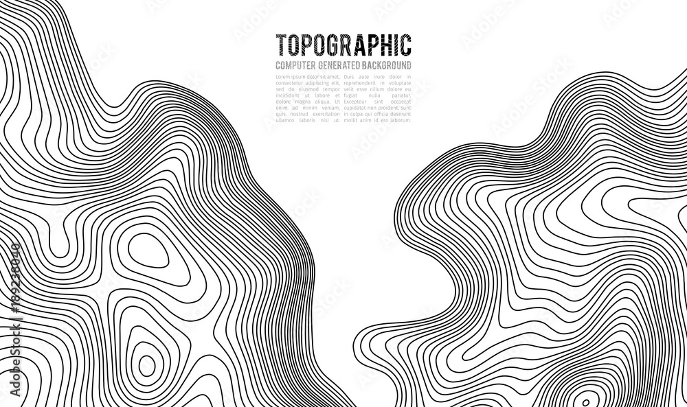 Poster topographic map contour background. topo map with elevation. contour map vector. geographic world to