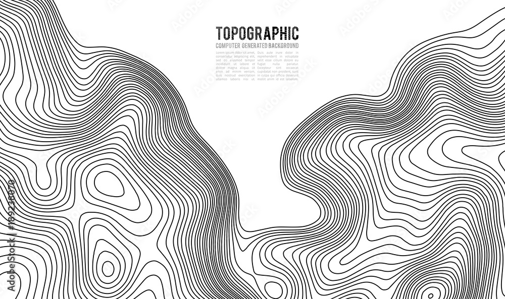 Poster topographic map contour background. topo map with elevation. contour map vector. geographic world to