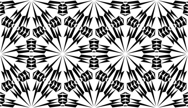 Kaleidoscope  pattern vector.  Psychedelic design element for wallpaper, scrapbooking, fabric. Monochrome fantastic background.