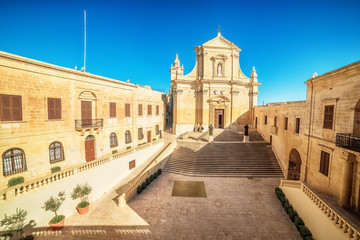 Victoria, Gozo island, Malta: Cathedral of the Assumption in the Cittadella, also known as Citadel,...