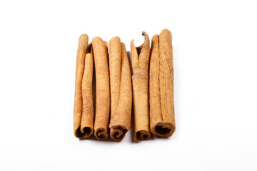 Cinnamon sticks isolated on white background