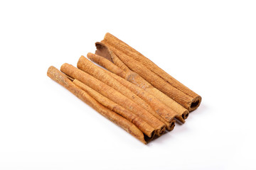 Cinnamon sticks isolated on white background