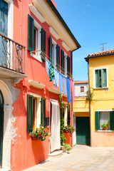 Obraz premium Colorful houses on the island of Burano near Venice