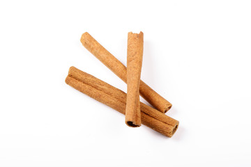 Cinnamon sticks isolated on white background