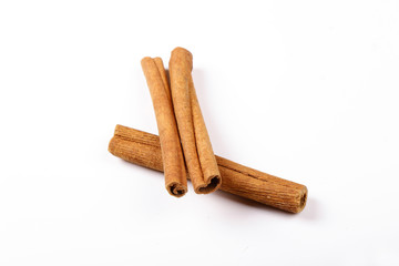 Cinnamon sticks isolated on white background