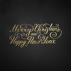 Naklejka na ściany i meble Merry Christmas Text .Happy New Year vector illustration lettering design EPS 10. Christmas card