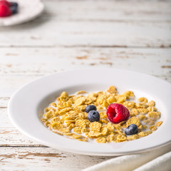 cereals with milk orange juice berries morning clock