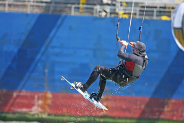 kitesurfer jumping