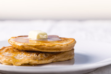 pancakes with butter morning