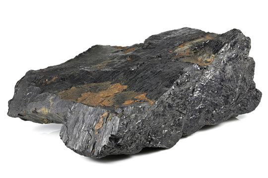 fat coal extracted from Saarland/ Germany isolated on white background