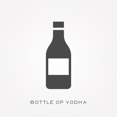 Silhouette icon bottle of vodka
