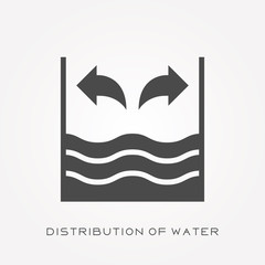 Silhouette icon distribution of water