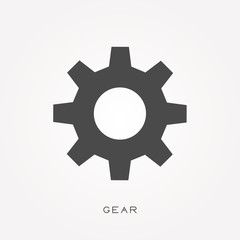 Silhouette icon gear
