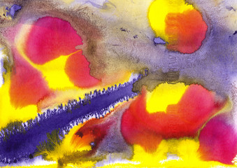 paint, color background, watercolor, abstract painting color texture, yellow, brown, red, orange, blue, violet