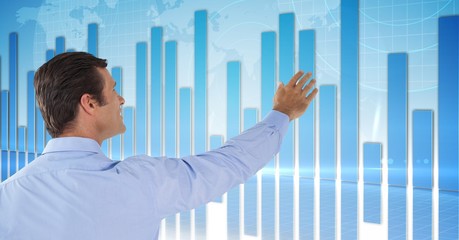 Man touching graph interface