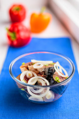 Salted mackerel with onion