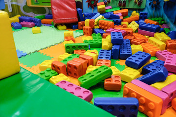 Colorful wooden building blocks.