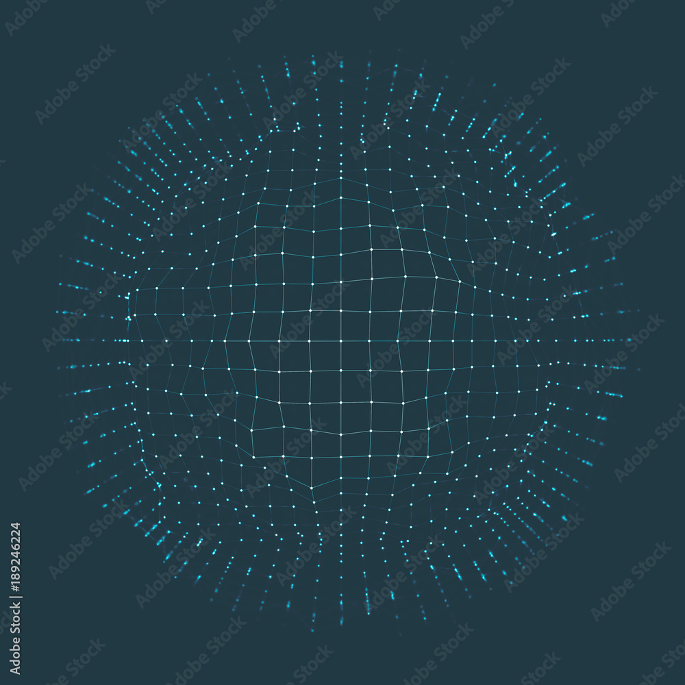 Poster background 3d grid.cyber technology ai tech wire network futuristic wireframe. artificial intelligen