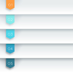 Obraz premium Vector 3D White Text Banner Flags Number 1 to 5