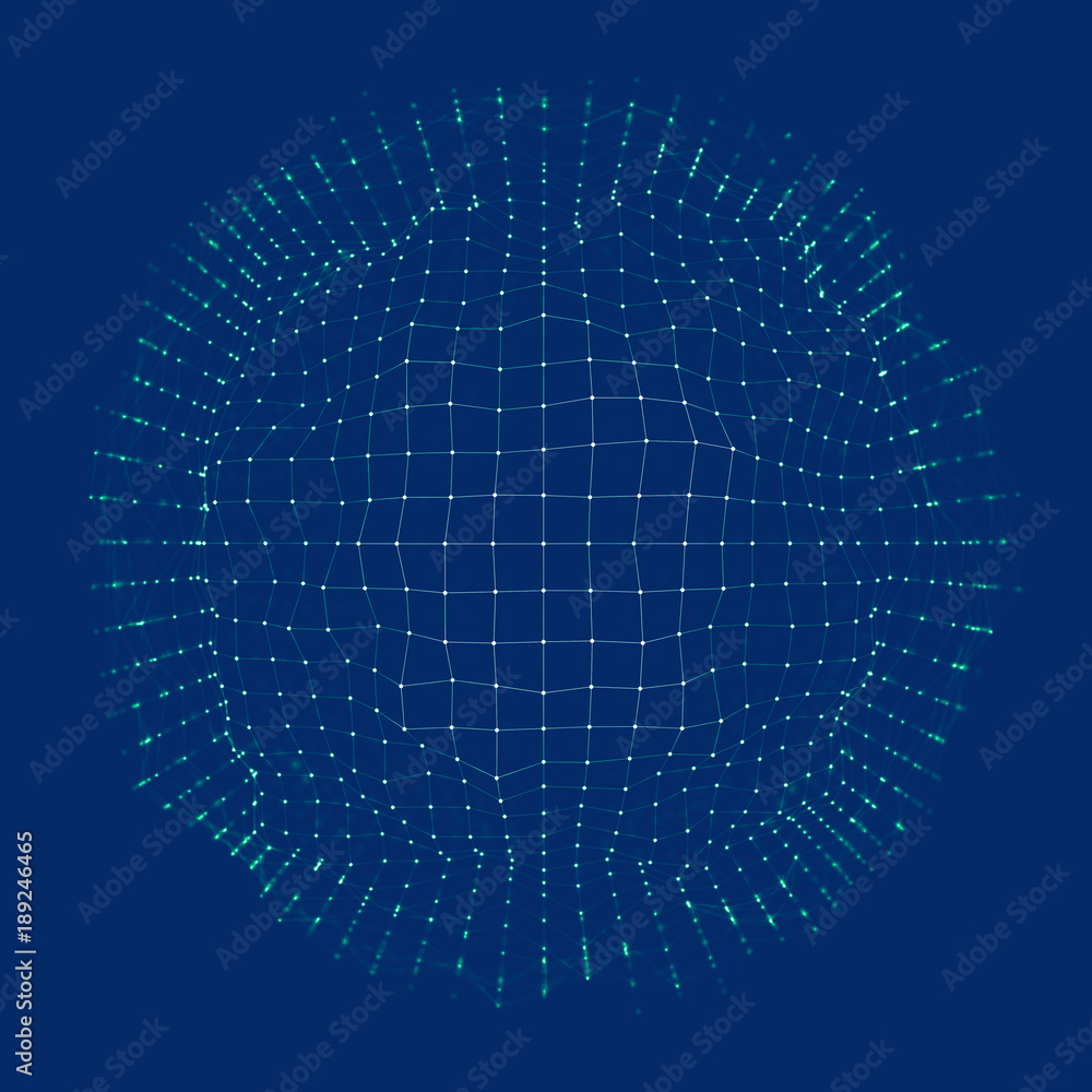 Poster background 3d grid.cyber technology ai tech wire network futuristic wireframe. artificial intelligen