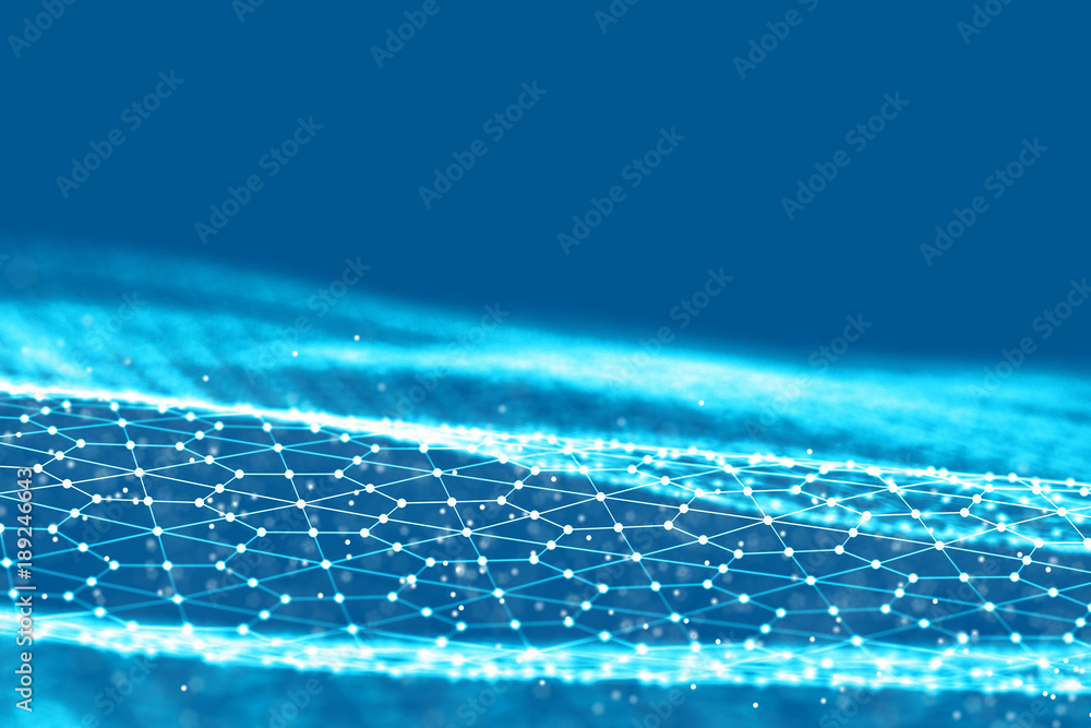 Poster background 3d grid.cyber technology ai tech wire network futuristic wireframe. artificial intelligen