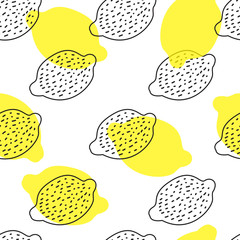 Seamless background with lemons different colors