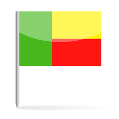 Benin Flag Pin Vector Icon