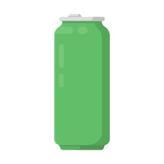 Aluminum soda beer in flat style