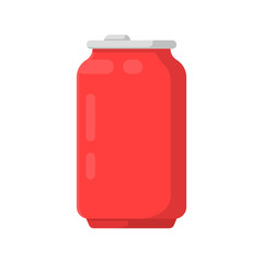 Icon Aluminum soda tin bank in flat style