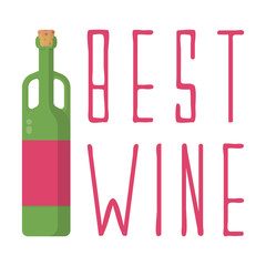 Green glass wine bottle with handles and stopper with lettering