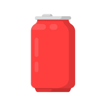 Icon Aluminum soda tin bank in flat style
