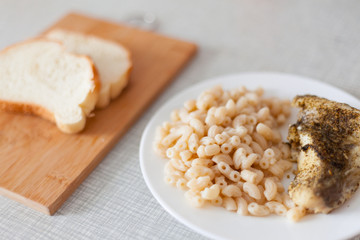 Fish pasta bread reality food
