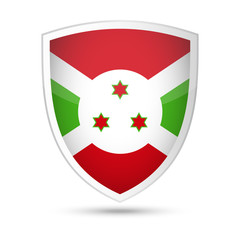 Burundi Flag Vector Shield Icon