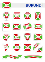 Burundi Flag Vector Set