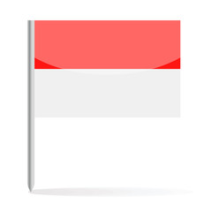 Monaco Flag Pin Vector Icon