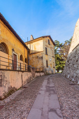 Fototapeta na wymiar Castle on the hill Cidneo in Brescia city, Italy