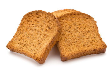 Sliced Toast Bread isolated on white background, top view.