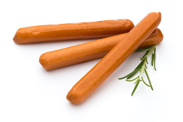 Fresh sausage isolated over white background.