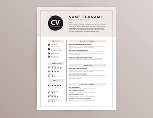CV / resume template - elegant stylish vector design
