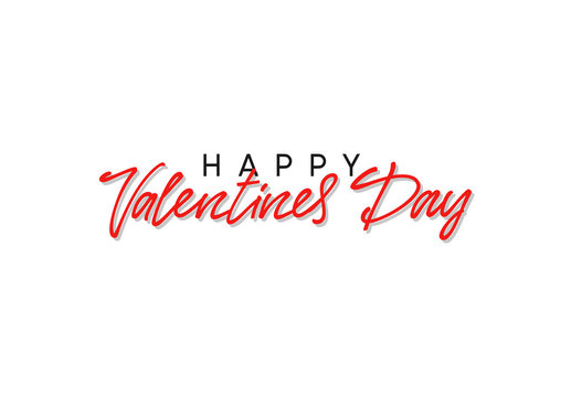 Happy Valentines day text typography, greeting card
