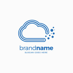 Bubble Cloud Logo Design Template