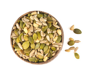 salad seed mix isolated on white