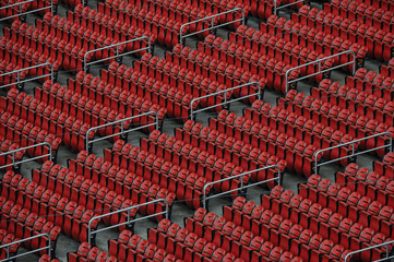 Empty Stadium Red Chairs 