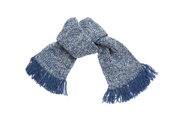  Scarf knitted handwork. Colorful woolen scarf.