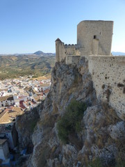 Fototapeta na wymiar Castillo de Olvera, pueblo de Cádiz, en la comunidad autónoma de Andalucía (España) incluido en la comarca de la Sierra de Cádiz, y dentro del partido judicial de Arcos de la Frontera