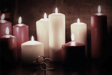 dot toned love heart shape candle