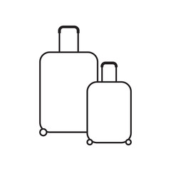 suitcase baggage set icon- vector illustration