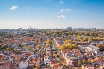 Fototapeta na wymiar Royal city Delft aerial view