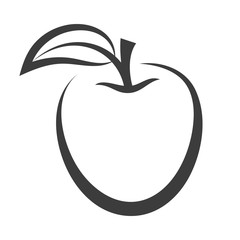 Simple Apple Set Icon on white background